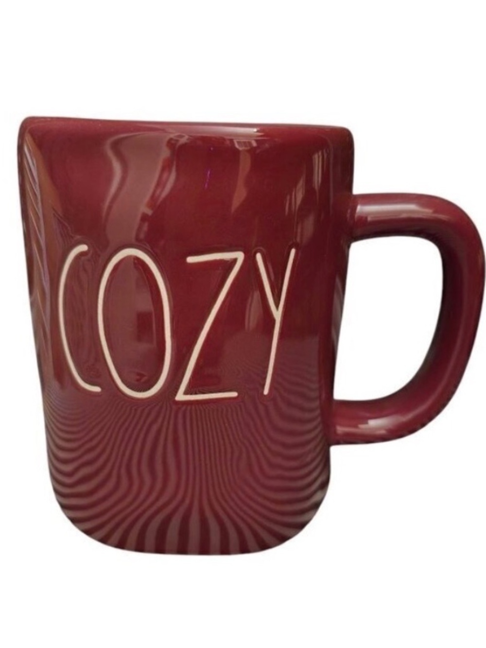 New Rae Dunn Mug Artesian Collection by Magenta Maroon White Lettering COZY 16oz